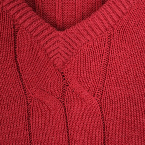LYLE & SCOTT Sweater Vest Mens L Ribbed Combed Cotton Red - Picture 3 of 7